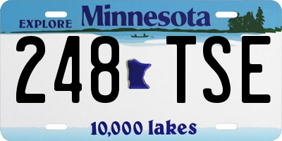 MN license plate 248TSE
