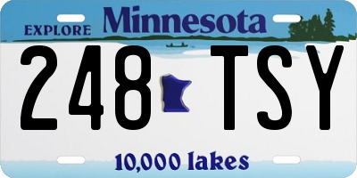 MN license plate 248TSY