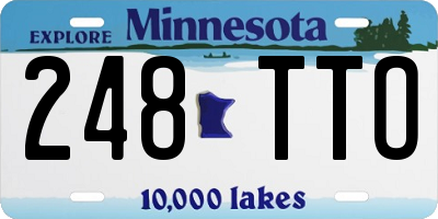 MN license plate 248TTO