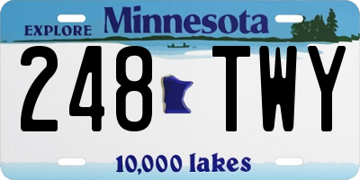 MN license plate 248TWY