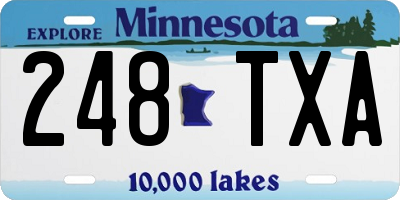MN license plate 248TXA