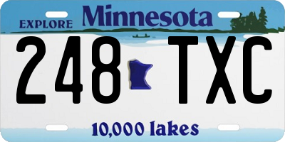 MN license plate 248TXC