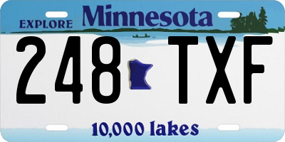 MN license plate 248TXF