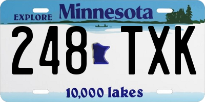 MN license plate 248TXK