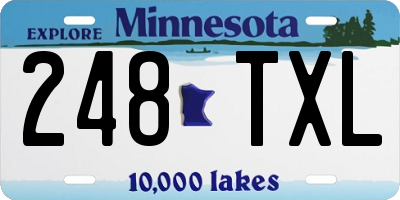 MN license plate 248TXL