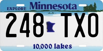 MN license plate 248TXO
