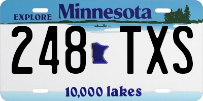 MN license plate 248TXS