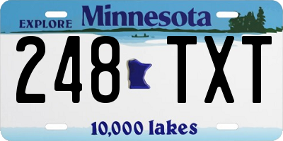 MN license plate 248TXT