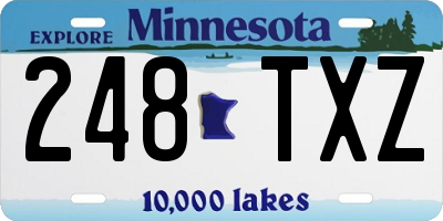 MN license plate 248TXZ