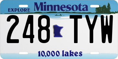 MN license plate 248TYW