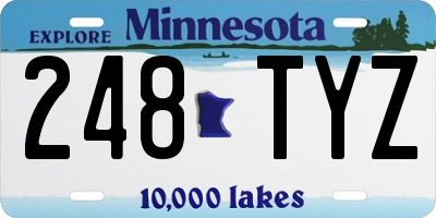 MN license plate 248TYZ