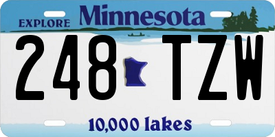 MN license plate 248TZW