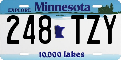MN license plate 248TZY