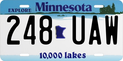 MN license plate 248UAW