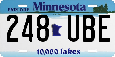MN license plate 248UBE