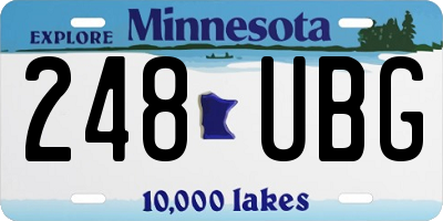 MN license plate 248UBG