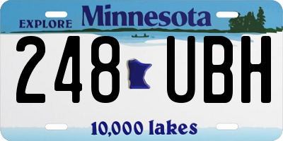 MN license plate 248UBH
