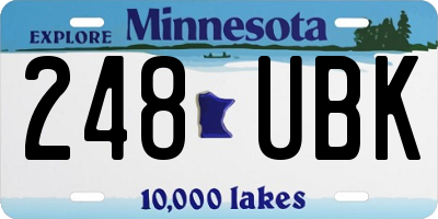 MN license plate 248UBK