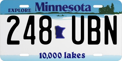 MN license plate 248UBN