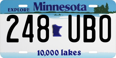 MN license plate 248UBO