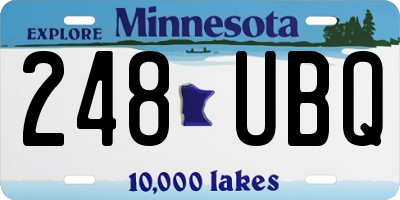 MN license plate 248UBQ