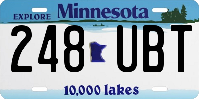 MN license plate 248UBT
