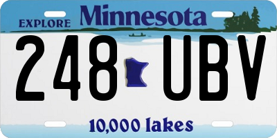MN license plate 248UBV