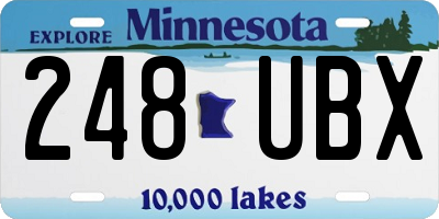 MN license plate 248UBX
