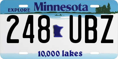MN license plate 248UBZ