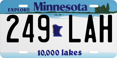 MN license plate 249LAH