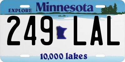 MN license plate 249LAL