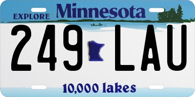 MN license plate 249LAU