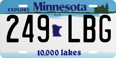 MN license plate 249LBG