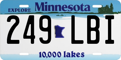 MN license plate 249LBI