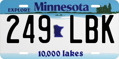 MN license plate 249LBK