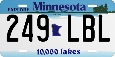 MN license plate 249LBL