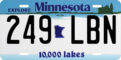 MN license plate 249LBN