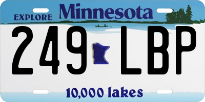 MN license plate 249LBP