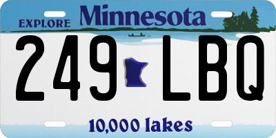 MN license plate 249LBQ