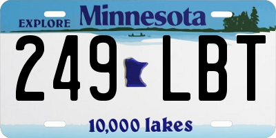 MN license plate 249LBT