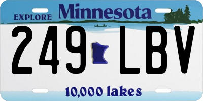 MN license plate 249LBV