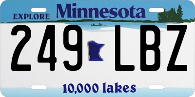 MN license plate 249LBZ