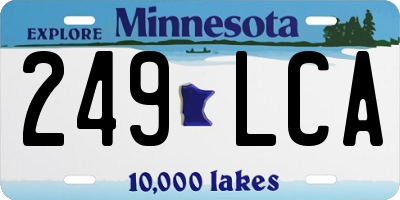 MN license plate 249LCA