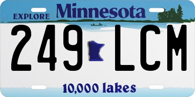 MN license plate 249LCM