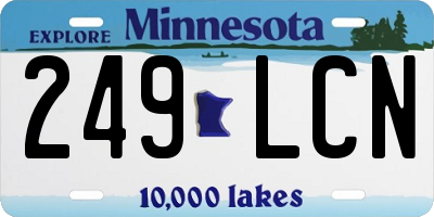 MN license plate 249LCN