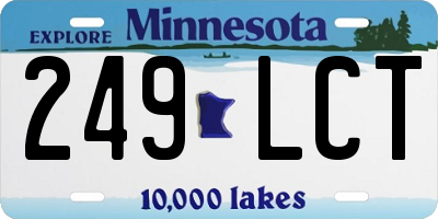 MN license plate 249LCT