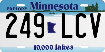 MN license plate 249LCV