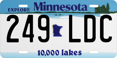 MN license plate 249LDC