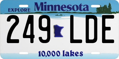 MN license plate 249LDE