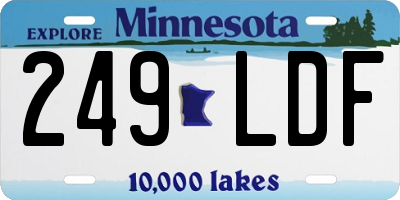 MN license plate 249LDF